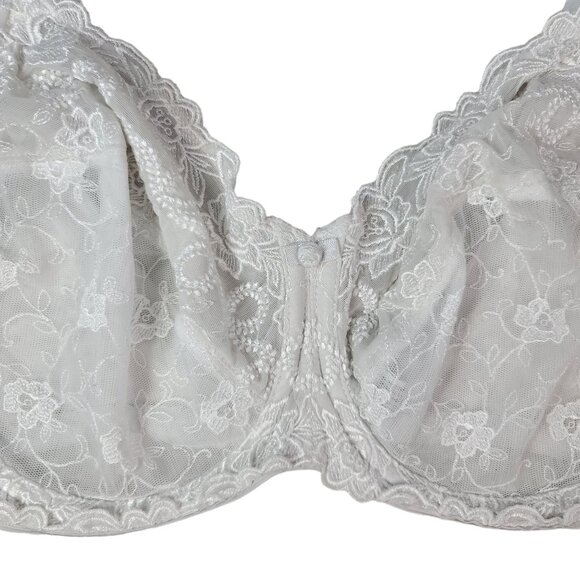 Wacoal Renaissance Rose Lace Bra White 34DD Full Coverage Underwire Adj #85720 - Picture 4 of 10